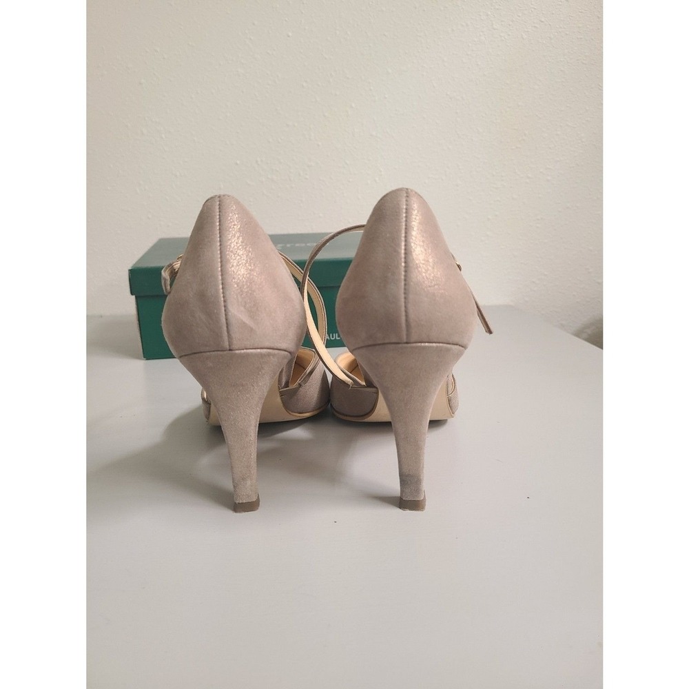 Paul Green Shoes US 9.5 UK 7 Valetta Gray Pointed Toe Stiletto Heels Ankle Strap - Picture 6 of 8